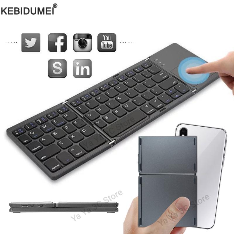 Windows Tablet Accessories - Foldable Wireless Bluetooth Keyboard With Touchpad