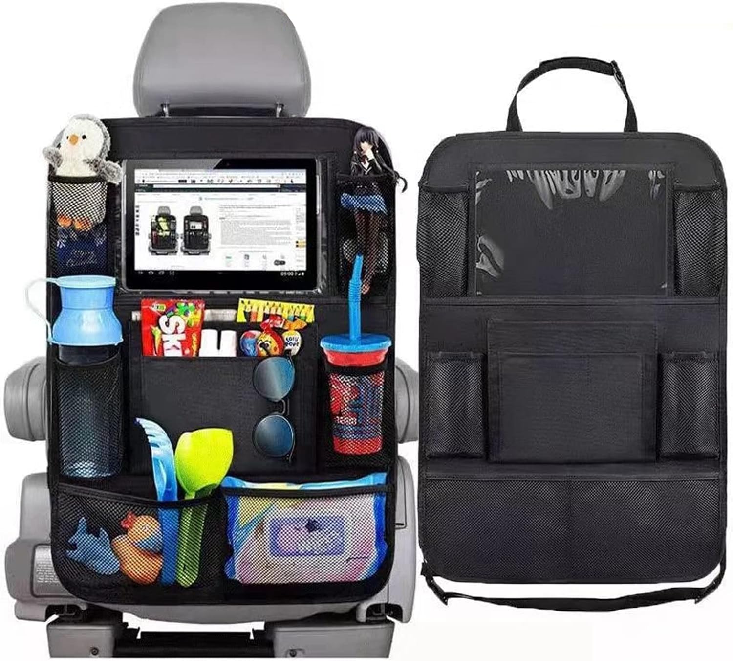 Toddler Tablet Accessories - Car Back Seat Organisers Carrying Multi-Pockets